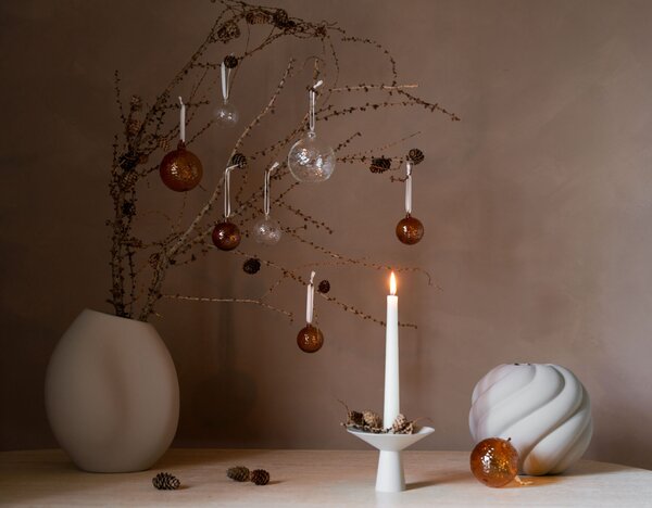 COOEE Design Skleněná baňka Gry Marble Cognac - 8 cm CED483