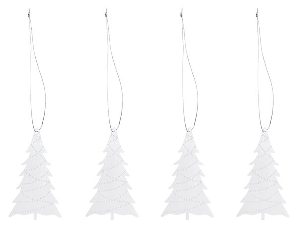 COOEE Design Sada stříbrných ozdob Tree Steel- 4 ks CED489