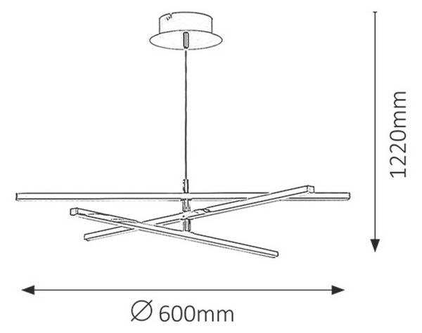 Rabalux LED závěsné stropní svítidlo Meredith 1x18W | 1500lm | 4000K - chrom