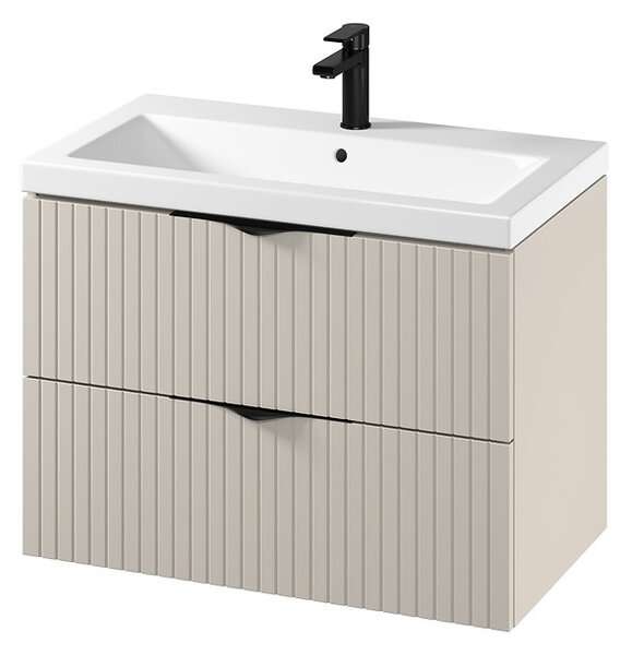 Cersanit Tirso, závěsná umyvadlová skříňka 794x447x572 mm + keramické umyvadlo, béžová matná, S801-543