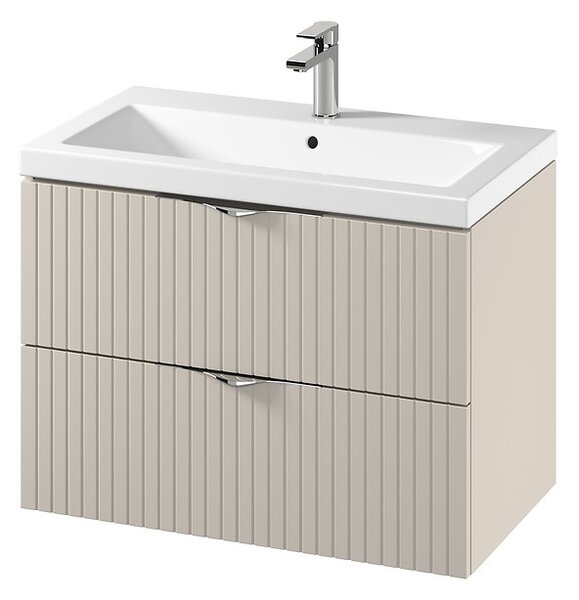 Cersanit Tirso, závěsná umyvadlová skříňka 794x447x572 mm + keramické umyvadlo, béžová matná, S801-543