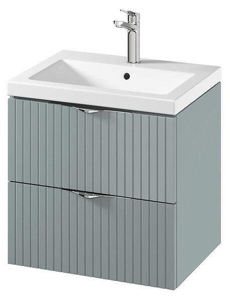 Cersanit Tirso, závěsná umyvadlová skříňka 594x447x572 mm + keramické umyvadlo, zelená matná, S801-544