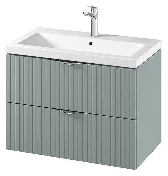 Cersanit Tirso, závěsná umyvadlová skříňka 794x447x572 mm + keramické umyvadlo, zelená matná, S801-540