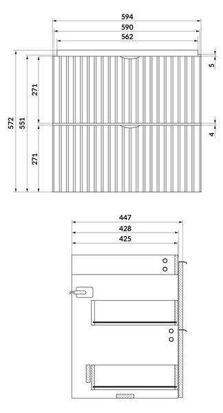 Cersanit Tirso, závěsná skříňka pod umyvadlo 594x447x572 mm, zelená matná, S1015-015