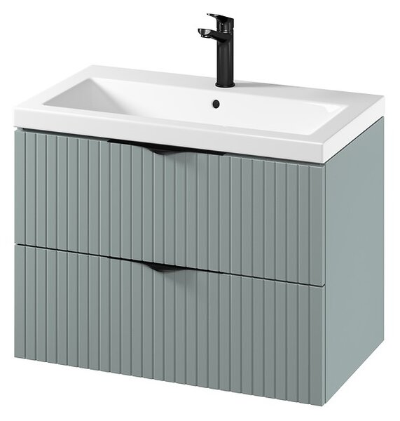 Cersanit Tirso, závěsná umyvadlová skříňka 794x447x572 mm + keramické umyvadlo, zelená matná, S801-540