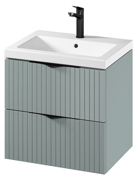 Cersanit Tirso, závěsná umyvadlová skříňka 594x447x572 mm + keramické umyvadlo, zelená matná, S801-544