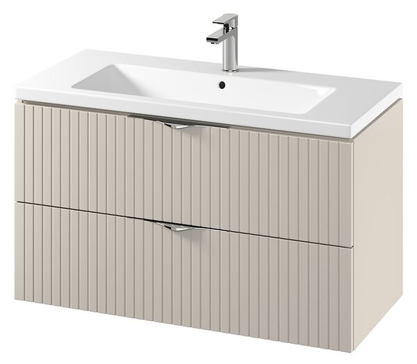 Cersanit Tirso, závěsná umyvadlová skříňka 994x447x572 mm + keramické umyvadlo, béžová matná, S801-548