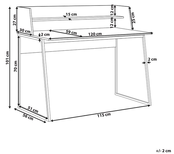 Pracovní stůl GORUS Světle hnědá 120 cm 59 cm