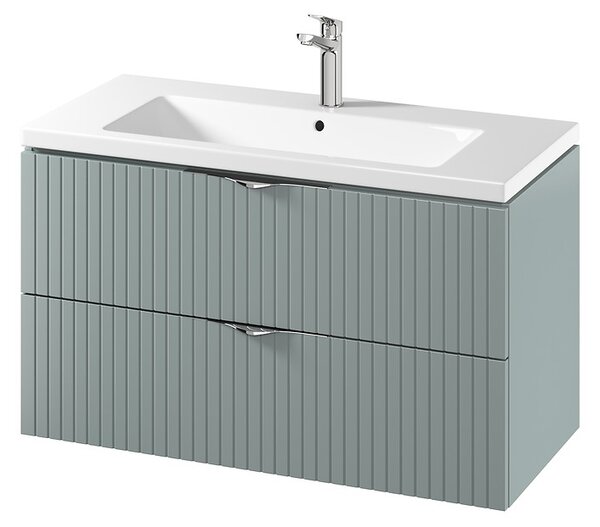 Cersanit Tirso, závěsná umyvadlová skříňka 994x447x572 mm + keramické umyvadlo, zelená matná, S801-546