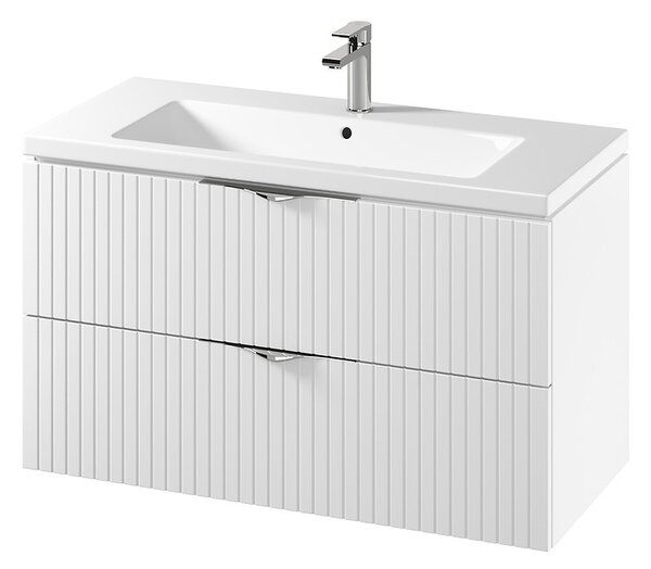 Cersanit Tirso, závěsná umyvadlová skříňka 994x447x572 mm + keramické umyvadlo, bílá matná, S801-542