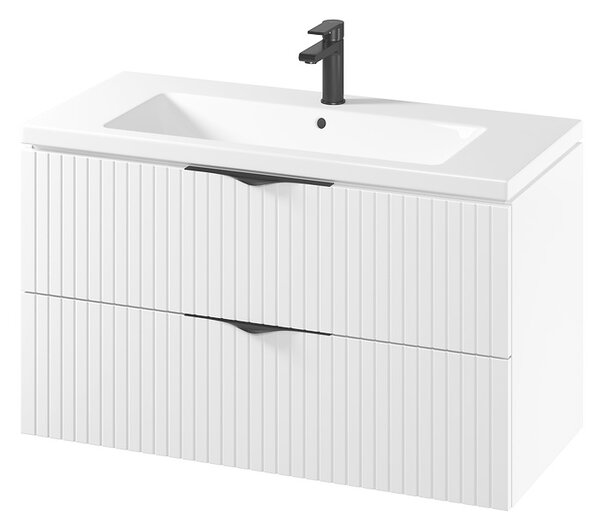 Cersanit Tirso, závěsná umyvadlová skříňka 994x447x572 mm + keramické umyvadlo, bílá matná, S801-542