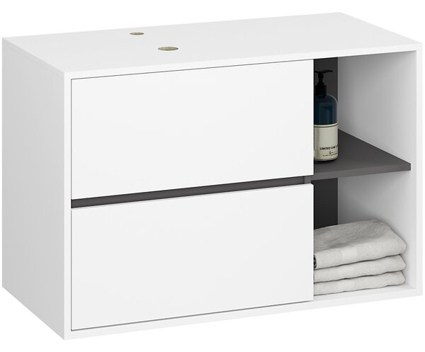 Ak furniture Koupelnová sestava VAMI II bílá/grafitově šedá