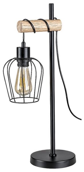 Rabalux Stolní lampa FABIANO 1x40W | E27 - černá, světlé dřevo