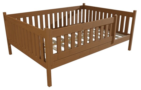 Vomaks Dětská postel M 012 XL NEW* se zábranou Rozměr: 120 x 200 cm, Povrchová úprava: moření dub