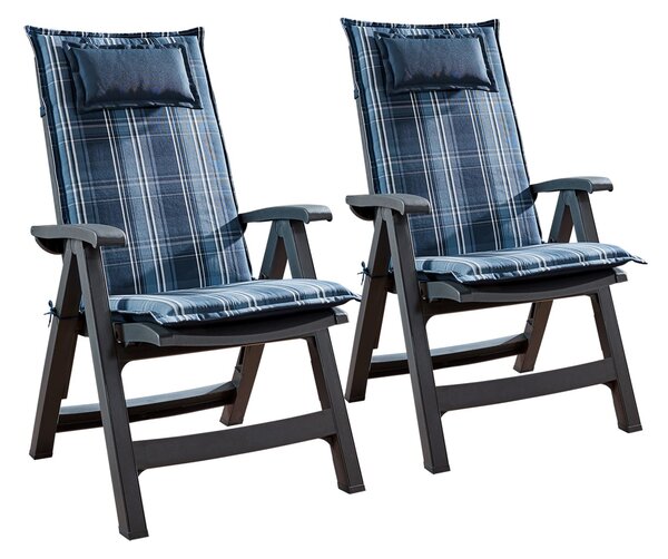 Blumfeldt Donau, polstry, polstry na židli, vysoké opěradlo, zahradní židle, polyester 50 x 120 x 6 cm, 2 x podložka