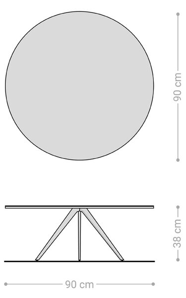 DELIFE Konferenční stolek Delron 90x90 cm keramika Laminam®Emperador Extra Lucidato tmavě hnědá křížová podnož plochá kov černá