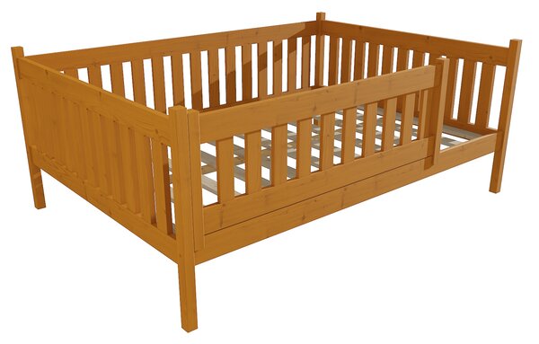 Vomaks Dětská postel M 012 XL NEW* se zábranou Rozměr: 120 x 200 cm, Povrchová úprava: moření olše