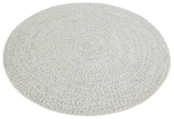 Hanse Home, Kusový koberec Braided 105553 Light Melange kruh – na ven i na doma, 150x150 (průměr) kruh, bílá, chodba / předsíň