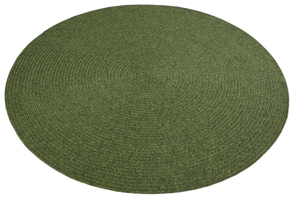 Hanse Home, Kusový koberec Braided 105554 Green kruh – na ven i na doma, 200x200 (průměr) kruh, zelená, chodba / předsíň