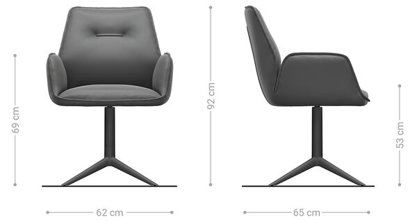 DELIFE Jídelní židle Zoa-Flex kombinace materiálů tmavě béžová podnož ve tvaru kříže černá otočný o 360° houpací funkce taštičkové pružiny
