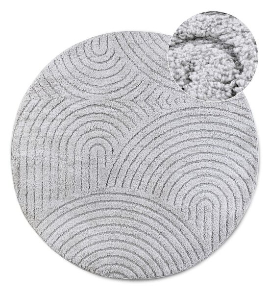Světle šedý kulatý koberec ø 200 cm Panglao New York Light Grey – Elle Decoration