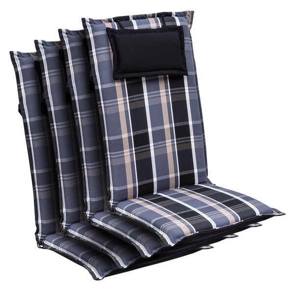Blumfeldt Elbe, čalouněná podložka, podložka na židli, podložka na vyšší polohovací křeslo, na zahradní židli, dralon, 50 × 120 × 8 cm, 4 x čalounění