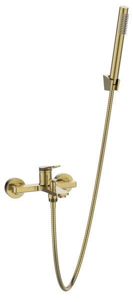 Invena Alonia, vanová baterie s ruční sprchovou soupravou, zlatá matná, INV-BW-70-009-V