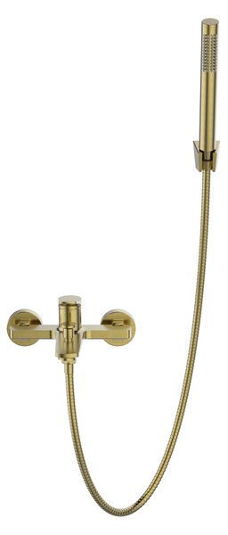 Invena Alonia, vanová baterie s ruční sprchovou soupravou, zlatá matná, INV-BW-70-009-V