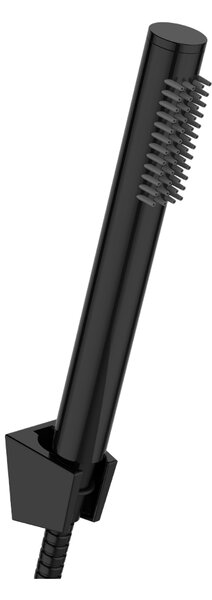 Invena Alonia, vanová baterie s ruční sprchovou soupravou, černá lesklá, INV-BW-70-004-V