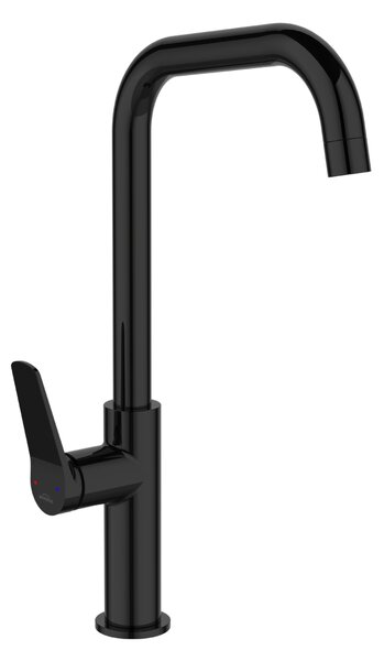 Invena Alonia, vysoká dřezová baterie h-373, černá lesklá, INV-BZ-70-004-V