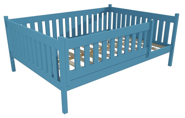 Vomaks Dětská postel M 012 XL NEW* se zábranou Rozměr: 120 x 200 cm, Povrchová úprava: netransparentní barva modrá