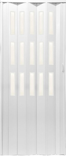 Matrix Shrnovací dveře, 870 × 2000 mm, bílé, prosklené