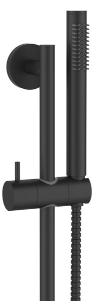 Invena Alonia, sprchový sloup s ruční sprchovou soupravou, 1-funkce, černá lesklá, INV-AU-70-Z04-V