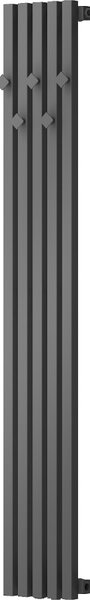 Mexen, Mexen Flux dekorativní koupelnový radiátor 1500 x 240 mm, 450 W, antracit - W127-1500-240-00-66