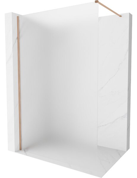 Mexen, Mexen Kioto-X sprchová stěna 50 x 200 cm, matná 10 mm, broušená měď - 800-050-101-65-30-X