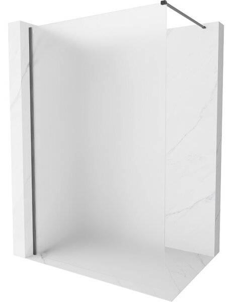 Mexen, Mexen Kioto-X sprchová stěna 60 x 200 cm, 10 mm matná, pistolově šedá kartáčovaná - 800-060-101-66-30-X