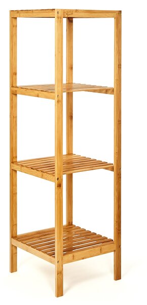 Blumfeldt Regál, víceúčelový regál, 4 úrovně, 34 × 110 × 33 cm (Š × V × H), kombinovatelný, bambus