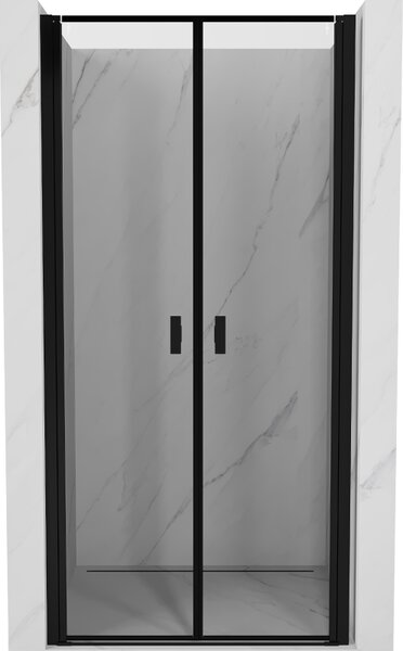 Mexen Otvor sprchových dveří MIST (d+d) 70x200 cm 6 mm černý, rám, 8A7-070-000-70-70