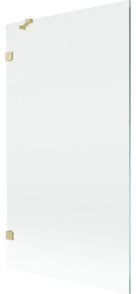 Mexen, Mexen Lunar 1-křídlová vanová zástěna 100 x 150 cm, transparentní, broušené zlato - 897-100-000-55-00