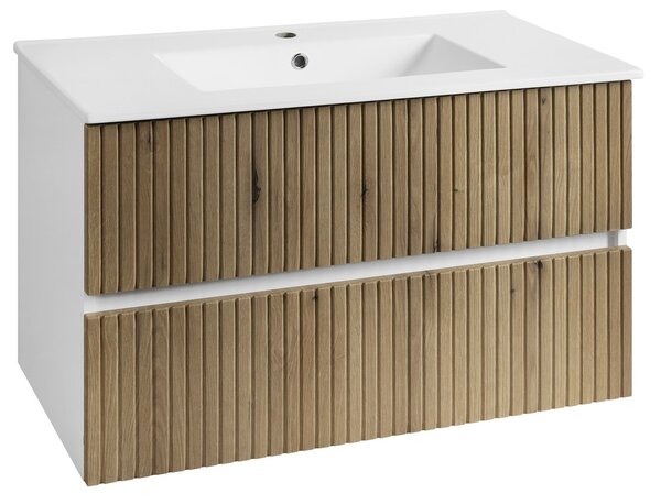 Aqualine Aqualine, PANEDA STRIP umyvadlová skříňka 89,5x55x45,2cm, dub emporio, PN390