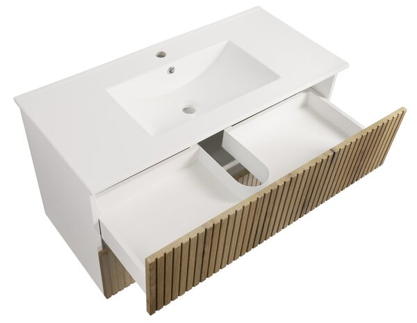 Aqualine Aqualine, PANEDA STRIP umyvadlová skříňka 99,5x55x45,2cm, dub emporio, PN310