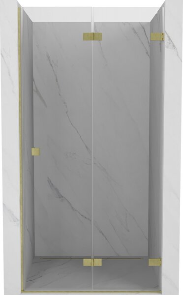 Mexen, Mexen Lunar-F pravé sklápěcí sprchové dveře 65 cm, transparentní, broušené zlato - 836-065-000-55-00-P