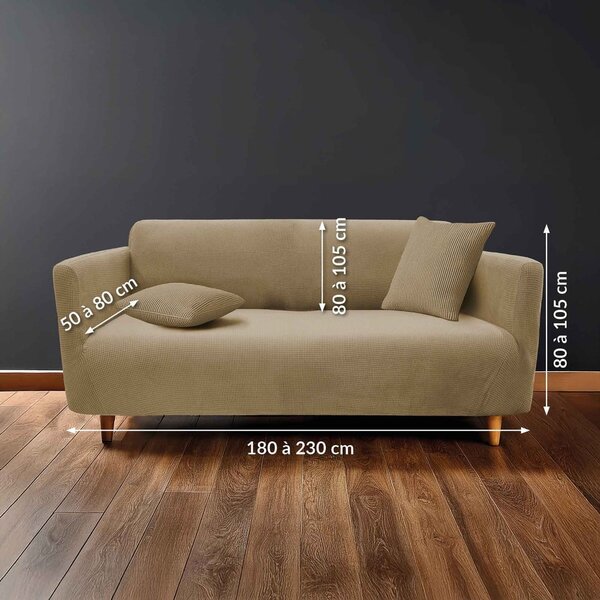 Hnědý 3místný napínací potah na pohovku Sacha – douceur d'intérieur