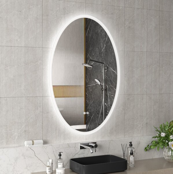 Erga Paola, oválné LED zrcadlo 80x120cm, 2990 lm, 3 barvy světla, přední a zadní osvětlení, ERG-V01-302-1280-00