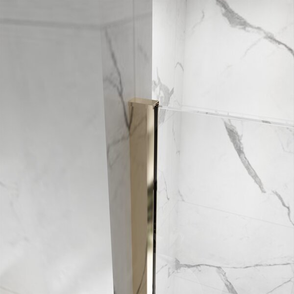Erga Paris, sprchová zástěna Walk-In 30x200 cm, 8mm čiré sklo, zlatý lesklý profil, ERG-V02-PARIS-030x200-CL-GD