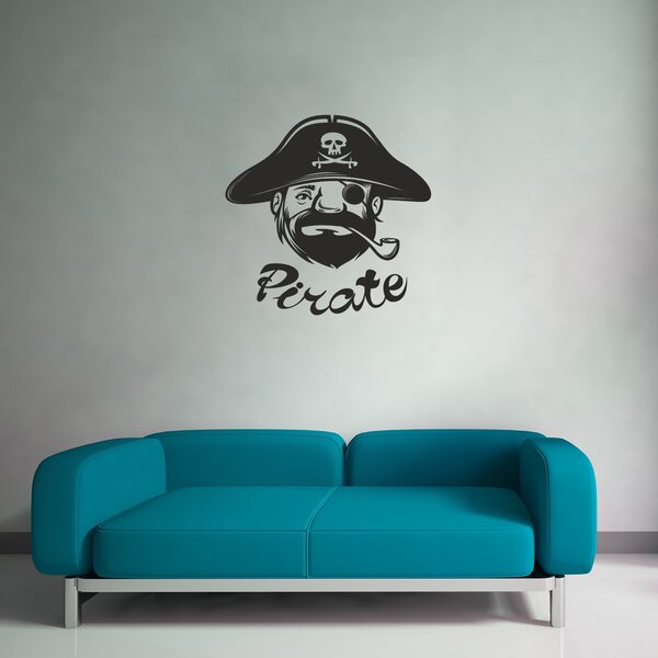 Samolepka na zeď - Pirát (60x57 cm)