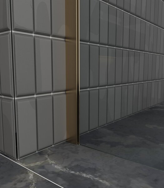 Erga Paris, sprchová zástěna Walk-In 30x200 cm, 8mm čiré sklo, zlatý matný profil, ERG-V02-PARIS-030x200-CL-GB
