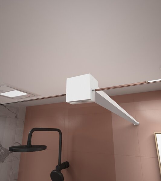 Erga Paris, sprchová zástěna Walk-In 30x200 cm, 8mm čiré sklo, bílý matný profil, ERG-V02-PARIS-030x200-CL-WH