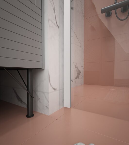 Erga Paris, sprchová zástěna Walk-In 30x200 cm, 8mm čiré sklo, bílý matný profil, ERG-V02-PARIS-030x200-CL-WH