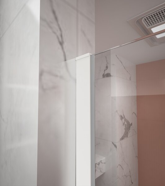 Erga Paris, sprchová zástěna Walk-In 30x200 cm, 8mm čiré sklo, bílý matný profil, ERG-V02-PARIS-030x200-CL-WH